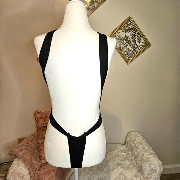 Indah black backless onepiece thong bathing suit - Picture 5 of 15